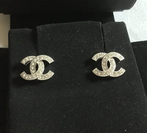 sterling silver chanel earrings|genuine Chanel earrings.